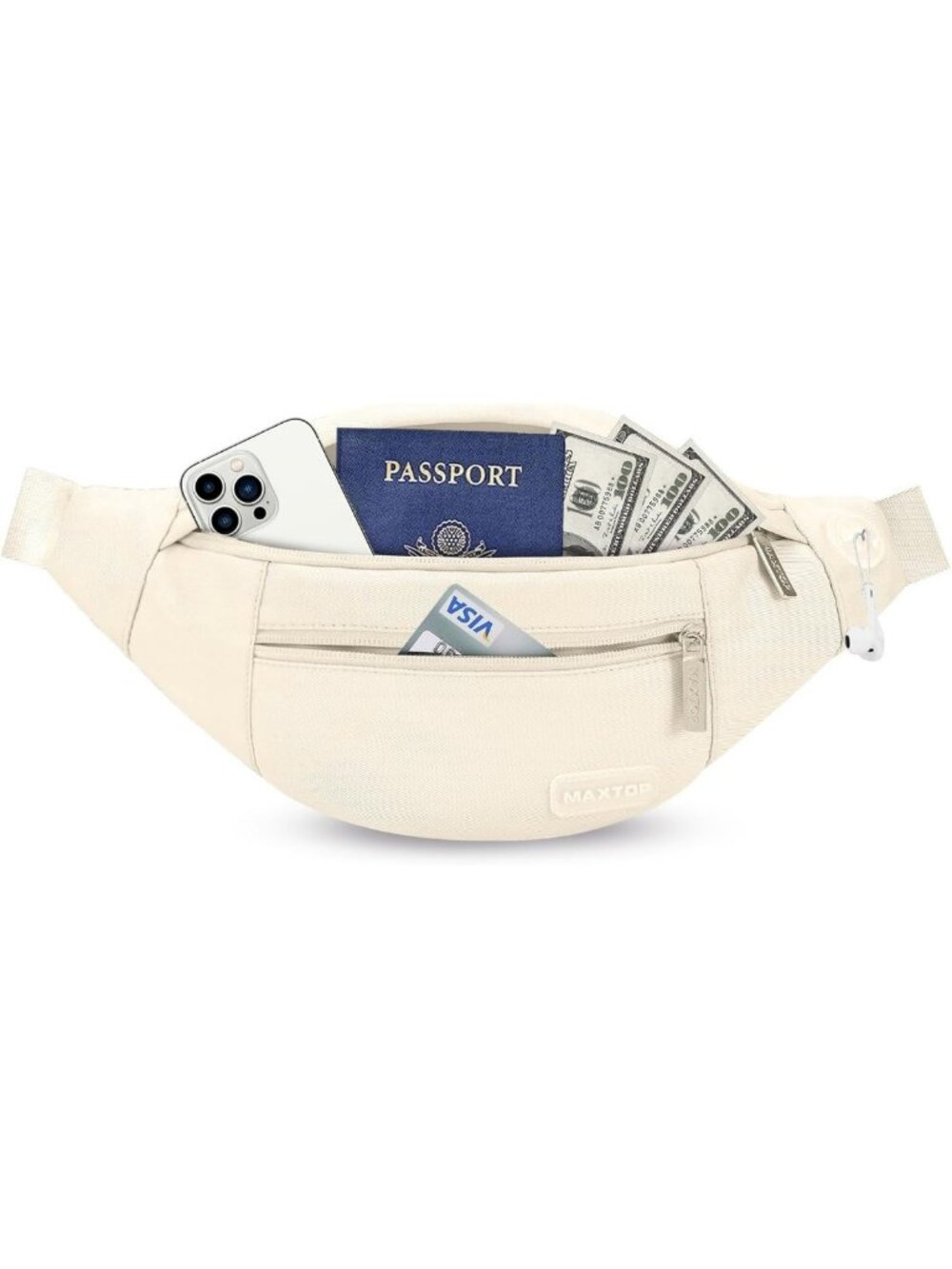 Large Crossbody Fanny Pack with 4-Zipper Pockets - Perfect for Sports, Travel
